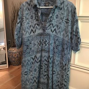 Aztec print shirt dress with pockets